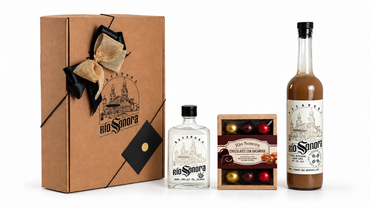 Blanco, crema 750 y chocolates con caja para regalo